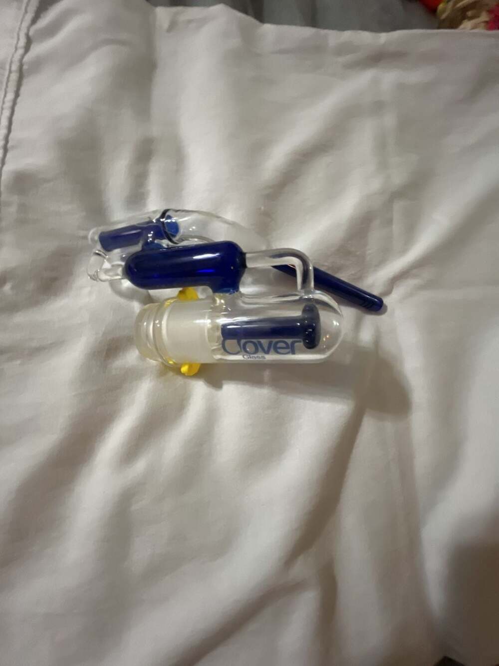 Clover Glass Ash Catcher Blue